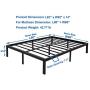 zizin Queen Size Bed Frame Platform Base 14 Inch with Storage/Heavy Duty Metal Beds Frames/Easy Assembly/ Noise-Free/ No Box Spring Needed (Queen)