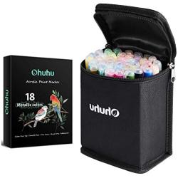 Ohuhu 40 Colors Acrylic Markers + 18 Colors Metallic Acrylic Markers