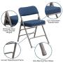 Flash Furniture HERCULES Series Premium Curved Triple Braced & Double Hinged Navy Fabric Metal Folding Chair Flash Furniture HERCULES Series Premium Curved Triple Braced & Double Hinged Navy Fabric Metal Folding Chair