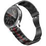RABUZI Compatible for Samsung Galaxy Watch 45mm/46mm bands,22mm Enamel Process Stainless Steel Metal Watch Strap Compatible Samsung Watch 3 45mm,Gear S3 Frontier/Classic Smartwatch,Black+Red