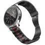 RABUZI Compatible for Samsung Galaxy Watch 45mm/46mm bands,22mm Enamel Process Stainless Steel Metal Watch Strap Compatible Samsung Watch 3 45mm,Gear S3 Frontier/Classic Smartwatch,Black+Red