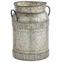 Amazon Brand – Stone & Beam Vintage Metal Milk Planter, 14.6''H, Galvanized