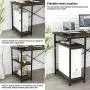 Engriy Writing Computer Desk 47'', Home Office Study Desk with 2 Storage Shelves on Left or Right Side, Modern Simple Style Wood Table Metal Frame for PC Laptop Notebook Engriy Writing Computer Desk 47'', Home Office Study Desk with 2 Storage Shelves on Left or Right Side, Modern Simple Style Wood Table Metal Frame for PC Laptop Notebook