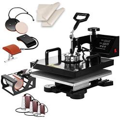 SHZOND 15''x 15'' Heat Press Machine Heat Transfer Machine for T Shirts Hat Mug Plate (8 in 1)