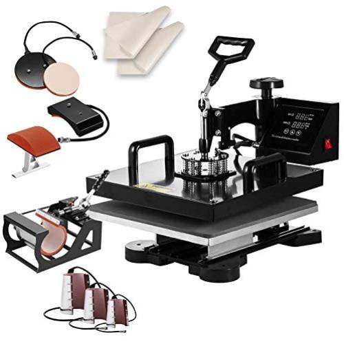 SHZOND 15''x 15'' Heat Press Machine Heat Transfer Machine for T Shirts Hat Mug Plate (8 in 1)