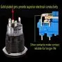 ESUPPORT Black 19mm 12V 5A Power Symbol Angel Eye Halo Car White LED Light Metal Push Button Toggle Switch Socket Plug Wire Waterproof