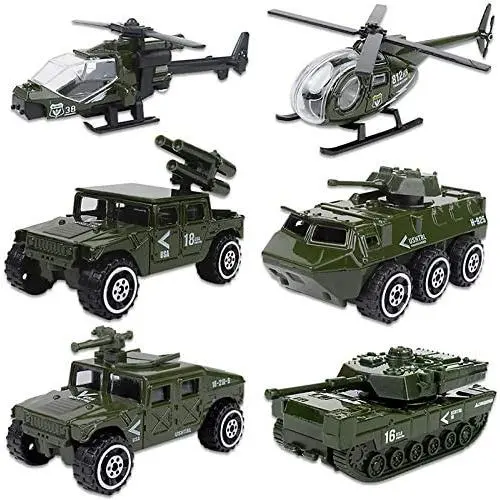 Shellvcase Diecast Military Vehicles, 6 Pack Army Toys Assorted Alloy Metal Model Cars Tank,Panzer,Anti-Air Vehicle,Helicopter Playset Gifts for Boys Kids Toddlers Shellvcase Diecast Military Vehicles, 6 Pack Army Toys Assorted Alloy Metal Model Cars Tank,Panzer,Anti-Air Vehicle,Helicopter Playset Gifts for Boys Kids Toddlers