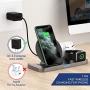 Powlaken 3 in 1 Wireless Charger, Wireless Charging Station Compatible for Apple iWatch Series SE 6 5 4 3 2 1, AirPods Pro 2, Wireless Charging Stand Dock for iPhone 11, 11 Pro Max, XR, XS, X (Grey)