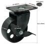 FactorDuty 4 All Black Metal Swivel Plate Caster Wheels w/Brake Lock Heavy Duty High-Gauge Steel (3.5'' Combo)