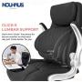 NOUHAUS +Posture Ergonomic PU Leather Office Chair. Click5 Lumbar Support with FlipAdjust Armrests. Modern Executive Chair and Computer Desk Chair (Black)