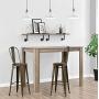 DHP Luxor 30'' Metal Wood Seat, Antique Bronze, Set of 2 Bar Stool