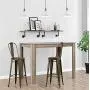 DHP Luxor 30'' Metal Wood Seat, Antique Bronze, Set of 2 Bar Stool DHP Luxor 30'' Metal Wood Seat, Antique Bronze, Set of 2 Bar Stool