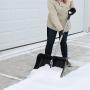 CASL Brands Aluminum Snow Shovel with D-Grip Handle and Heavy-Duty Metal Wear Strip - Adjustable Powder-Coated Steel Handle with Plastic Grip - 22-Inch Blade - Black