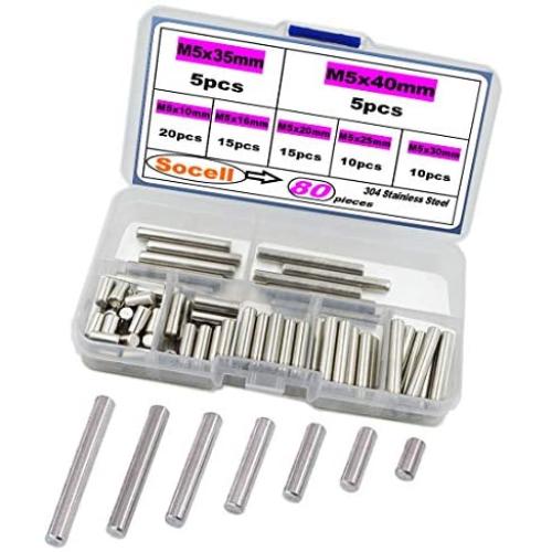 Socell 80 Pieces Dowel Pin Stainless Steel Shelf Support Pin Fasten Elements Shelf Bracket Pegs Cabinet Furniture Shelf Pins Support Assortment Kit