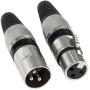 EBXYA XLR DMX Microphone Connector Metal with 3 Pins- 10 Pairs of XLR Male to Female in Black