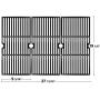 Hongso 19 1/16 Inch Porcelain Coated Cast Iron Cooking Grate Grid Grill Replacement for Brinkmann 810-1750-S, 810-1751-S, 810-3551-0 Gas Grill Models, BBQ Grill Grates, Set of 3 (PCB006)