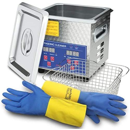 Ultrasonic Cleaner 200W Heated Parts Cleaner 2L (1.5L liquid capacity) for Small Carburetors Injectors Guns Bullets Brass and Jewelry Professional Stainless Steel Ultrasonic Bath Upgrade Gifts for Men