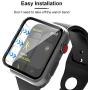 Tauri 2 Pack Hard Case Compatible for Apple Watch Series 3 2 1 38mm Built in 9H Tempered Glass Screen Protector Slim Bumper Touch Sensitive Full Protective Cover Compatible for iWatch 38mm - Clear