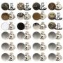 24 Sets Instant Button, No Sew Replacement Jean Buttons, 17mm Adjustable Metal Button Pins to Extend or Reduce Pants Waist Size