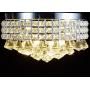 New Galaxy 4-Light Chrome Finish Metal Shade Flushmount Crystal Chandelier Ceiling Fixture