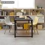 BOSSIN Office Small Desk 39Computer PC Table Study Writing Table for Home Office, Modern Simple Style PC Desk, Black Metal Frame Small Place (Black)