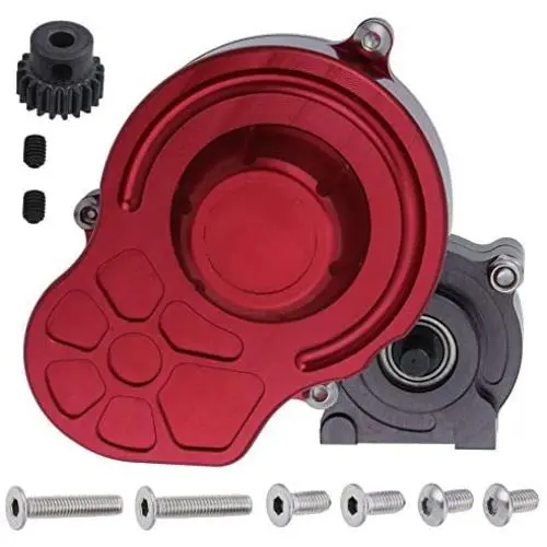 Full Metal 1/10 Scale RC Crawler Transmission Case Gear Box Assembled with Steel Metal Gears for Axial SCX10 RC Car Replacement