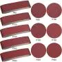 Aluminum Oxide Sanding Belts - 10 Pieces 4 x 36 Inch Sanding Belts (80/120/150/240/400 Grits) and 12 Pieces 6 Inch Self Stick No-hole Aluminum Oxide Sanding Disc (80/100/ 120/180/ 240/400 Grits)