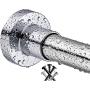 BRIOFOX Shower Curtain Rods 42-72 Inches, Rust Free + Non-Fall Down, 304 Stainless Steel, Super Large Non-Slip Plate Spring Shower Rod, Use in Bathroom, Kitchen, Home, Never Collapse, No Drilling