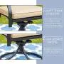 LOKATSE HOME Outdoor Patio Dinning Swivel Chairs Rocker Set of 2 Metal for Garden Backyard Furniture, 2, Beige LOKATSE HOME Outdoor Patio Dinning Swivel Chairs Rocker Set of 2 Metal for Garden Backyard Furniture, 2, Beige