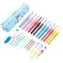 Crochet Hook Set Ergonomic ,Soft Handle Needles for Crocheting 12pcs Yarn Knitting kit with Case ,Coloured 2mm(B)-8mm(L) hooks for arthritic hand Best Gift for Women Crochet Hook Set Ergonomic ,Soft Handle Needles for Crocheting 12pcs Yarn Knitting kit with Case ,Coloured 2mm(B)-8mm(L) hooks for arthritic hand Best Gift for Women
