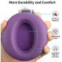 COWIN E7 Active Noise Cancelling Headphones Bluetooth Headphones with Microphone Deep Bass Wireless Headphones Over Ear, Comfortable Protein Earpads, 30 Hours Playtime for Travel/Work, Purple