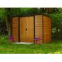 Arrow WR65 Steel 6 x 5 ft. Low Gable Galvanized Coffee/Woodgrain Storage Shed, Wood Grain