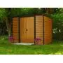 Arrow WR65 Steel 6 x 5 ft. Low Gable Galvanized Coffee/Woodgrain Storage Shed, Wood Grain Arrow WR65 Steel 6 x 5 ft. Low Gable Galvanized Coffee/Woodgrain Storage Shed, Wood Grain