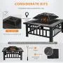 VIVOHOME 32 Inch Heavy Duty 3 in 1 Metal Square Patio Firepit Table BBQ Garden Stove with Spark Screen Cover Log Grate and Poker for Outside Wood Burning and Drink Cooling VIVOHOME 32 Inch Heavy Duty 3 in 1 Metal Square Patio Firepit Table BBQ Garden Stove with Spark Screen Cover Log Grate and Poker for Outside Wood Burning and Drink Cooling