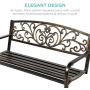 Best Choice Products 2-Person Metal Outdoor Porch Swing, Hanging Steel Patio Bench for Garden Deck w/Floral Accent, 485lb Weight Capacity - Bronze