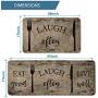 Artoid Mode Eat Good Laugh Often Live Well Decorative Kitchen Mats Set of 2, Seasonal Fork and Knife Holiday Party Low-Profile Floor Mat for Home Kitchen - 17x29 and 17x47 Inch