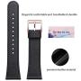 WFEAGL For Versa Band, Top Grain Leather Band Replacement Strap for Versa /Versa 2 /Versa Lite /Versa SE Fitness Smart Watch (Black Band+RoseGold Buckle)