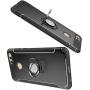 Orzero TPU + PC Hybrid Dual Layer Case for Huawei Honor 7X, Huawei Mate SE Full Body Heavy Duty Protection 360 Rotating Metal Ring (Adsorbed Iron Plate) (Huawei Honor 7X Not Included)-Black