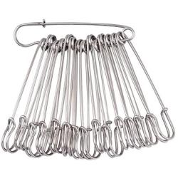 Kissitty 100-Piece Heavy Duty 2.76'' Large Iron Safety Pins Metal Spring Lock Pin Fasteners for Blankets Skirts Kilts Brooch Crafts Making