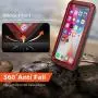 iPhone Xs Max Case, TCM Aluminum Metal Case - Water Resistant Shockproof Heavy Duty Tempered Glass Screen Protector Dual Layer Protective Case for Apple iPhone Xs Max-Red