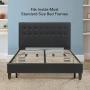 Boyd Sleep Finnish Platform Bed Frame/Metal Mattress Foundation with Adjustable Hardwood Slats, Black, Queen