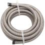 16 Feet 4AN AN4 1/4'' Fuel Line Hose Braided Stainless Steel Oil Gas Fuel Hose CPE Synthetic Rubber Line Silver