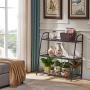 FaithLand 3-Tier Indoor/Outdoor Metal Plant Stand, Flower Pots Holder, Plant Display Rack, Stand Shelf, Shoe Organizer, Utility Storage Organizer Rack