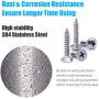 Self Tapping Screws Assortment Set, M3/M4/M5/M6 304 Stainless Steel Sheet Metal Screws Kit, Casaon Phillips Drive Wood Screw Assortment 570pcs (285pcs Round Head and 285pcs Flat Head)