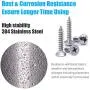 Self Tapping Screws Assortment Set, M3/M4/M5/M6 304 Stainless Steel Sheet Metal Screws Kit, Casaon Phillips Drive Wood Screw Assortment 570pcs (285pcs Round Head and 285pcs Flat Head)
