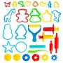 KIDDY DOUGH Tool Kit for Kids - Party Pack w/ Animal Shapes - Includes 24 Colorful Cutters, Molds, Rollers & Play Accessories for Air Dry Clay & Dough