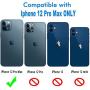 Hoerrye For Iphone 12 Pro Max Camera Lens Protector, Metal Full Cover + Tempered Glass Circle Screen Protection For Iphone 6.7 - Pacific Blue