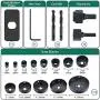 Hole Saw Set HYCHIKA 19 Pcs Hole Saw Kit with 13Pcs Saw Blades, 2 Mandrels, 2 Drill Bits, 1 Installation Plate, 1 Hex Key, Max Size 6'' and Min Size 3/4'', Ideal for Soft Wood, Plywood, Drywall, PVC Hole Saw Set HYCHIKA 19 Pcs Hole Saw Kit with 13Pcs Saw Blades, 2 Mandrels, 2 Drill Bits, 1 Installation Plate, 1 Hex Key, Max Size 6'' and Min Size 3/4'', Ideal for Soft Wood, Plywood, Drywall, PVC