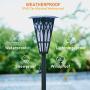 Solar Torch Lights – Solar Flame Torch Lights Outdoor 4 Pack 2 Modes Always-On/Flickering Flame Matte Lampshade Auto On/Off Pathway Lights Solar Powered Stainless Steel IP65 Waterproof Path/Beach/Yard