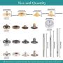 140 Set Snap Buttons Kit - 12.5mm Metal Button Press Studs with 4 Pieces Fixing Tools, 4 Colors Leather Snaps for Clothing